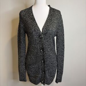 Mudd Cardigan Sweaters S Women’s Black White Button Up Whimsigoth Grunge FAIR